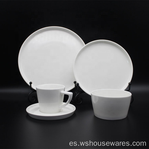 Conjunto de vajillas de porcelana blanca personalizada de alta calidad